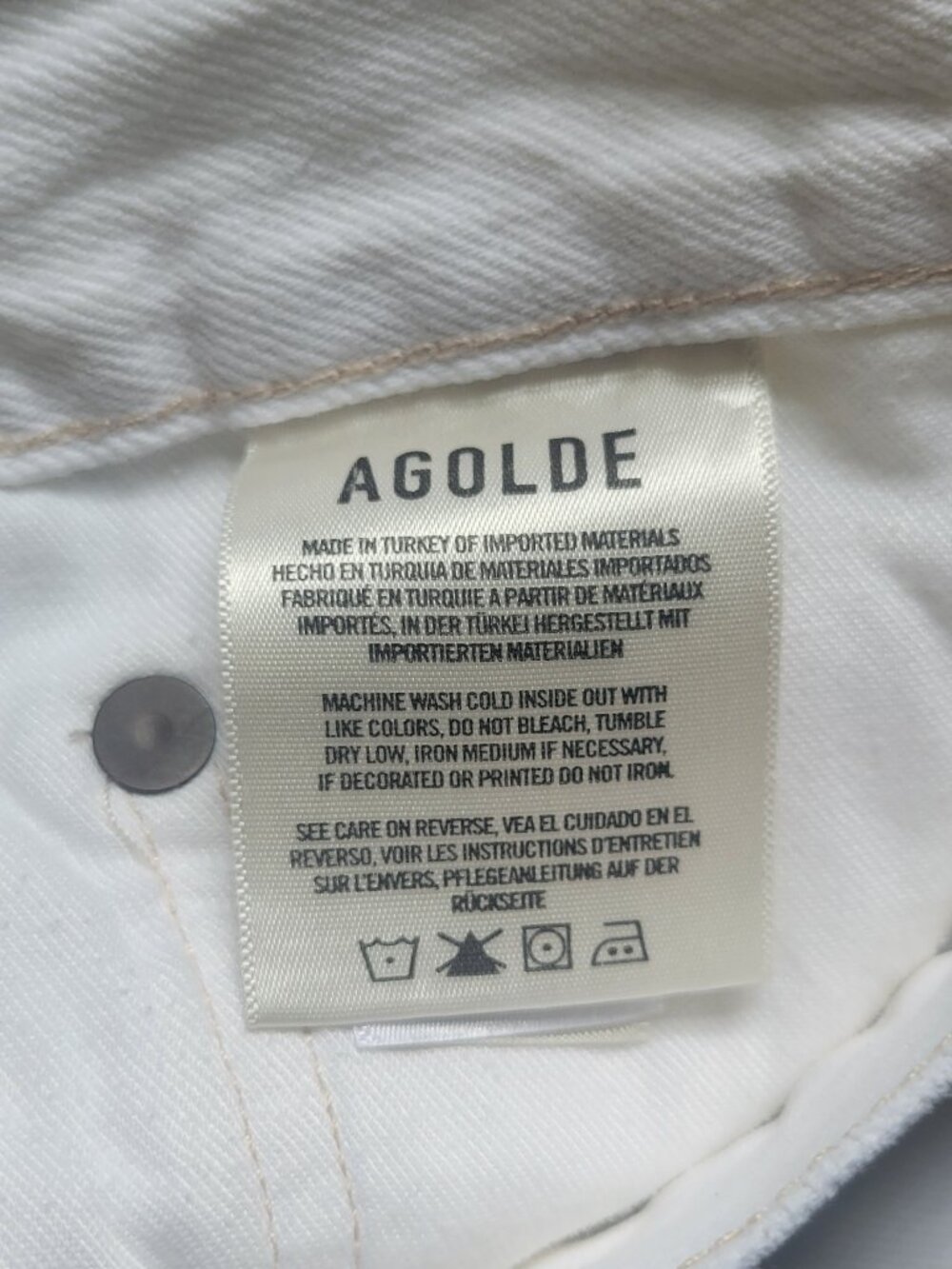 Agolde Parker Long Frayed Shorts - Pannacotta - Picture 7 of 12